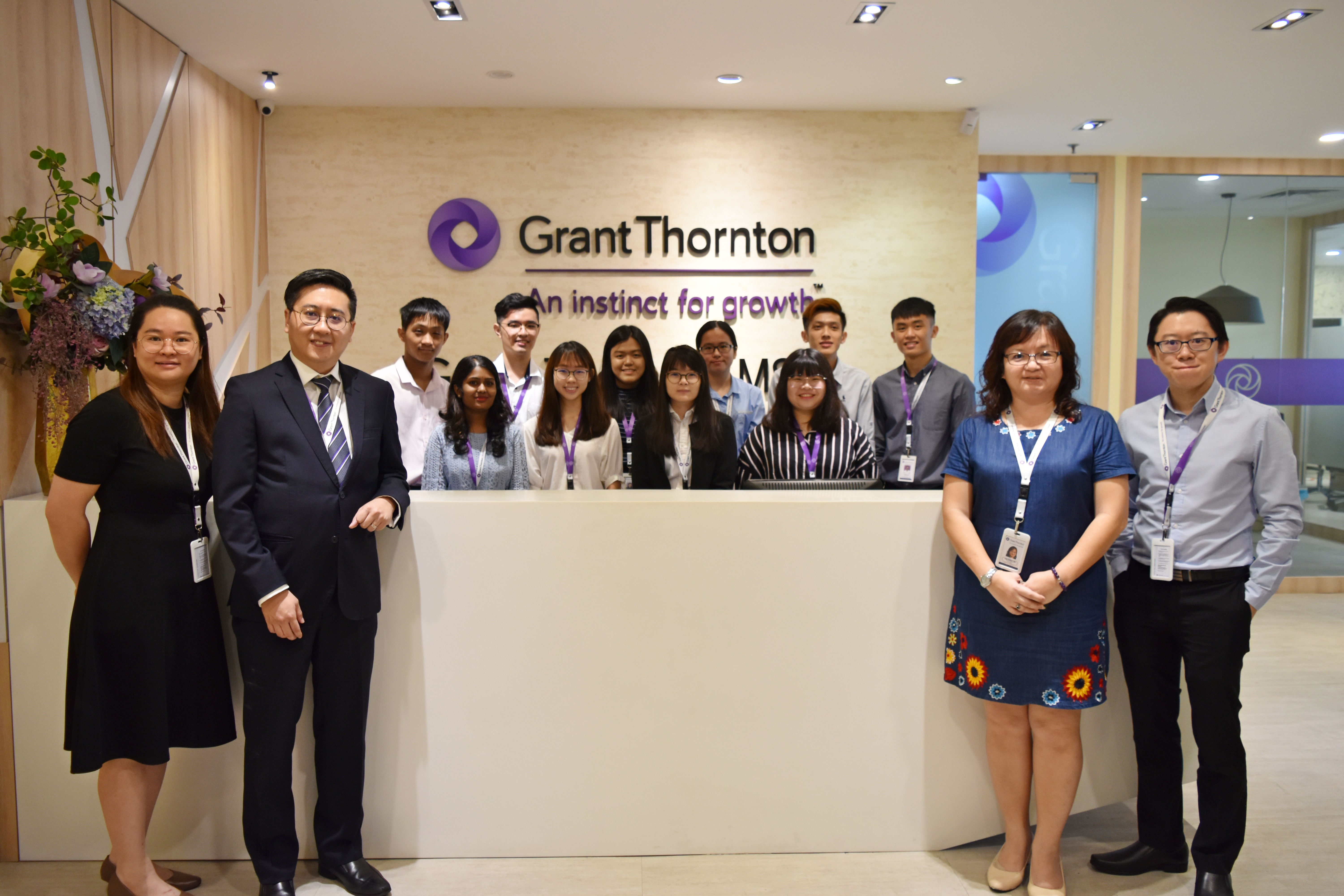 Students at Grant Thornton during their Year 3 industry work placement as part of the HIP programme