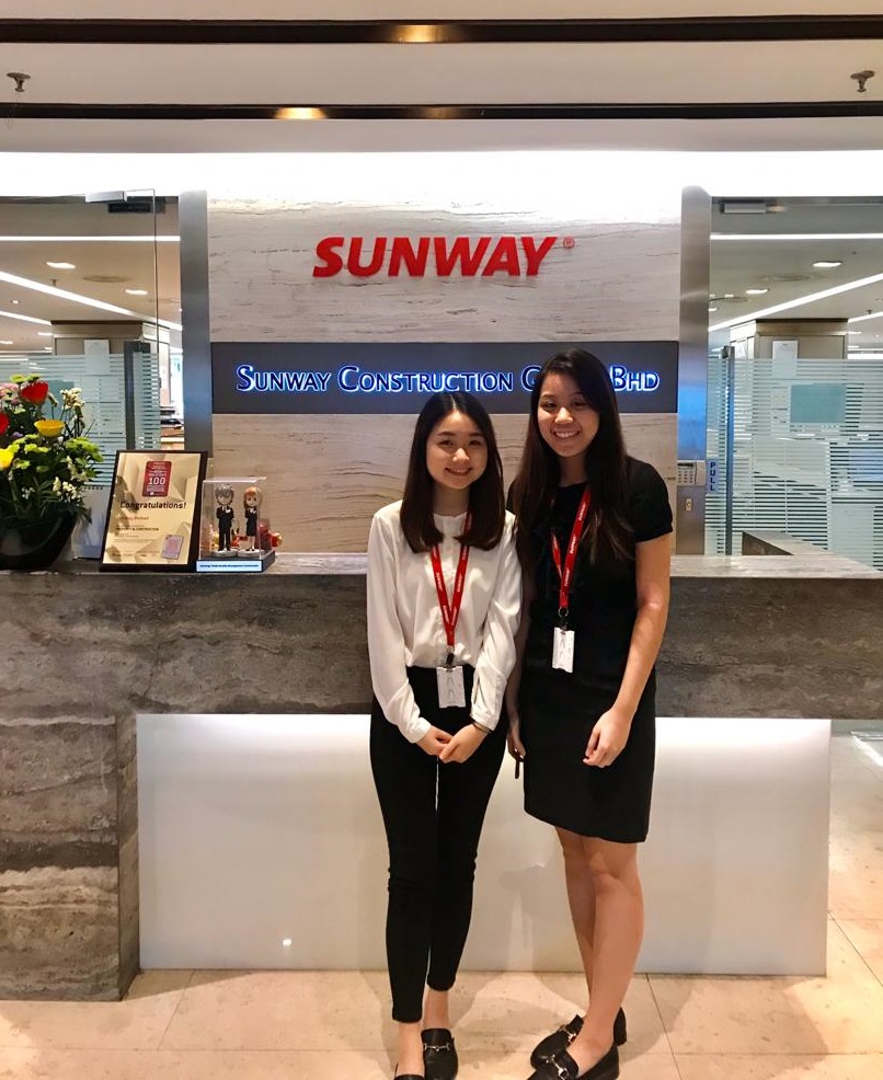 UoRM Quantity Surveying students during internships at Sunway Construction	